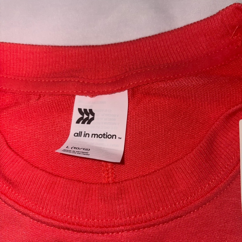 All In Motion NWT Girls Size L Pink Long Sleeve Thumb Hole Athletic Shirt - Picture 2 of 3